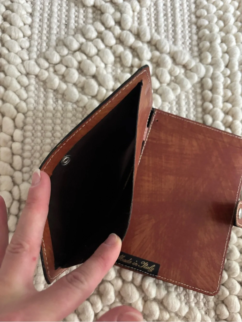 Vintage hand-tooled brown Leather Sorrento Italy Journal notebook cover